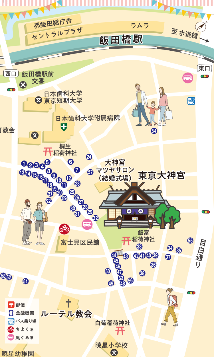 参道中間エリア マップ